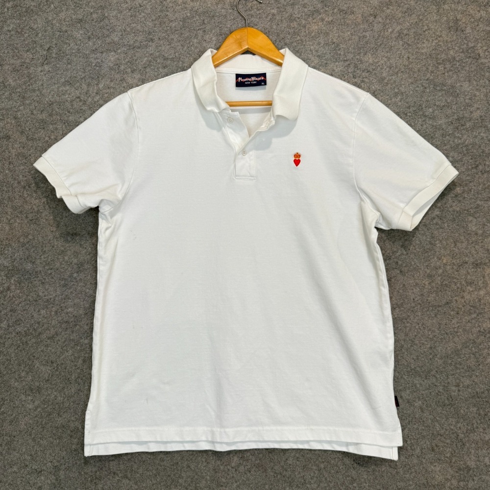 Rowing Blazers Polo Shirt Mens XL White Preppy Golf Summer Slim Fit Pique